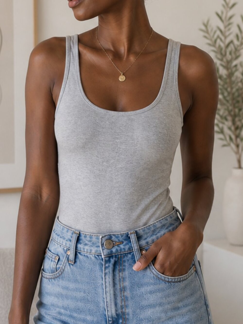 Garage Cotton Thong Bodysuit NWT | Heather Grey | | Size L